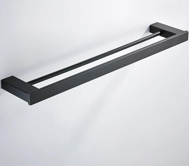Kupelňový set doplnkov - [Double Towel Bar] Matná čierna