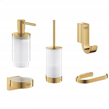 Kupelňový set doplnkov - Kúpeľňové doplnky Grohe 5 v 1, oprášené chladné slnko