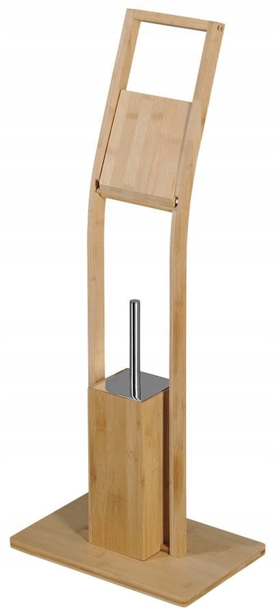Kupelňový set doplnkov - Stojan na toaletu 82x16,3 cm s vešiakom na papier, BAMBOO