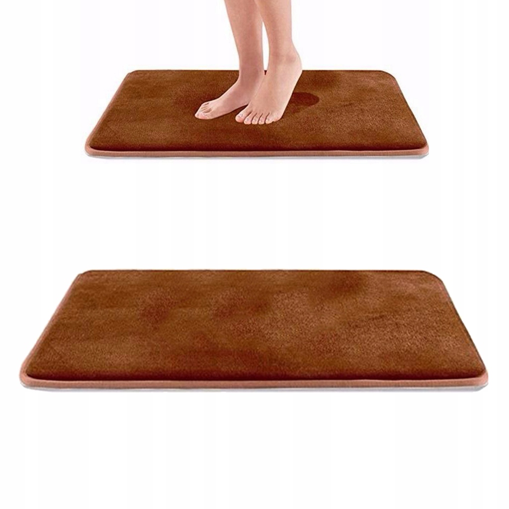 Kupelňový set doplnkov - kúpeľňový koberec z pamäťovej peny - Káva 50x80cm