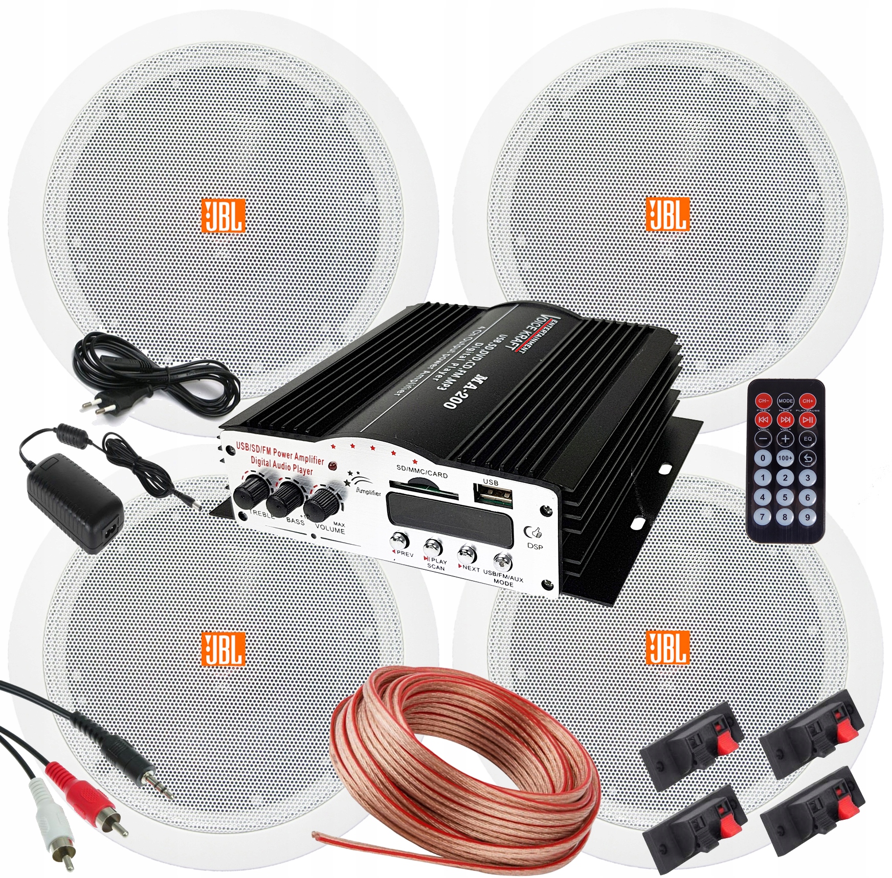 Kupelňový set doplnkov - 4 REPRODUKTORY JBL MP3 STROPNÝ SYSTÉM VZDÁLENÝ