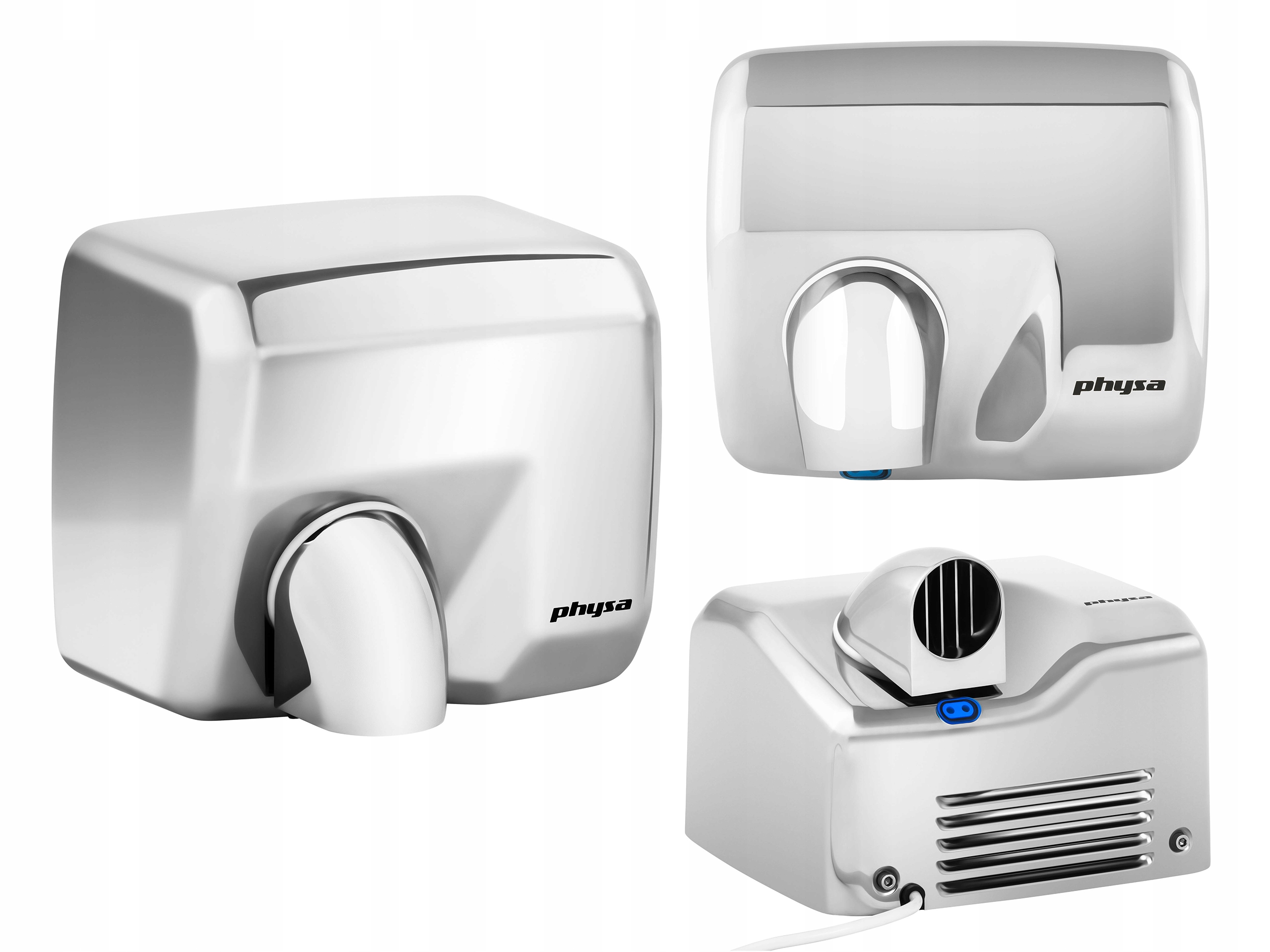 Kupelňový set doplnkov - Sušič rúk 2000 W PHYSA Vella Silver