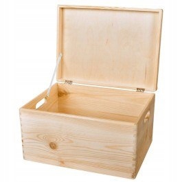 Kupelňový set doplnkov - Drevená krabica ANABEL 30x20x15cm s borovicovým vekom
