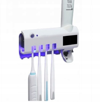 Kupelňový set doplnkov - Dávkovač pasty + sterilizácia UV svetlom