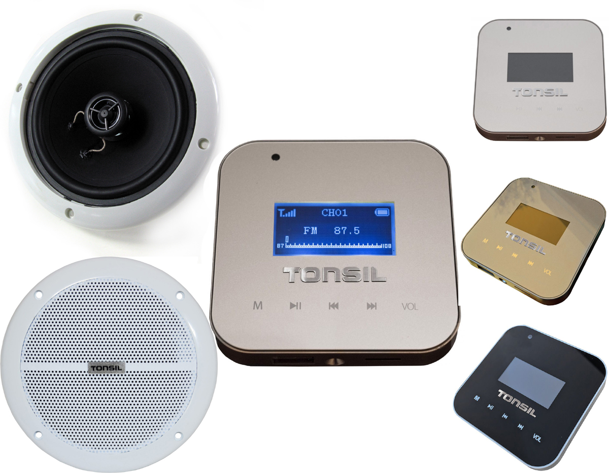 Kupelňový set doplnkov - STROPNÉ RÁDIO PRE KÚPEĽNU BLUETOOTH MP3 TONSIL