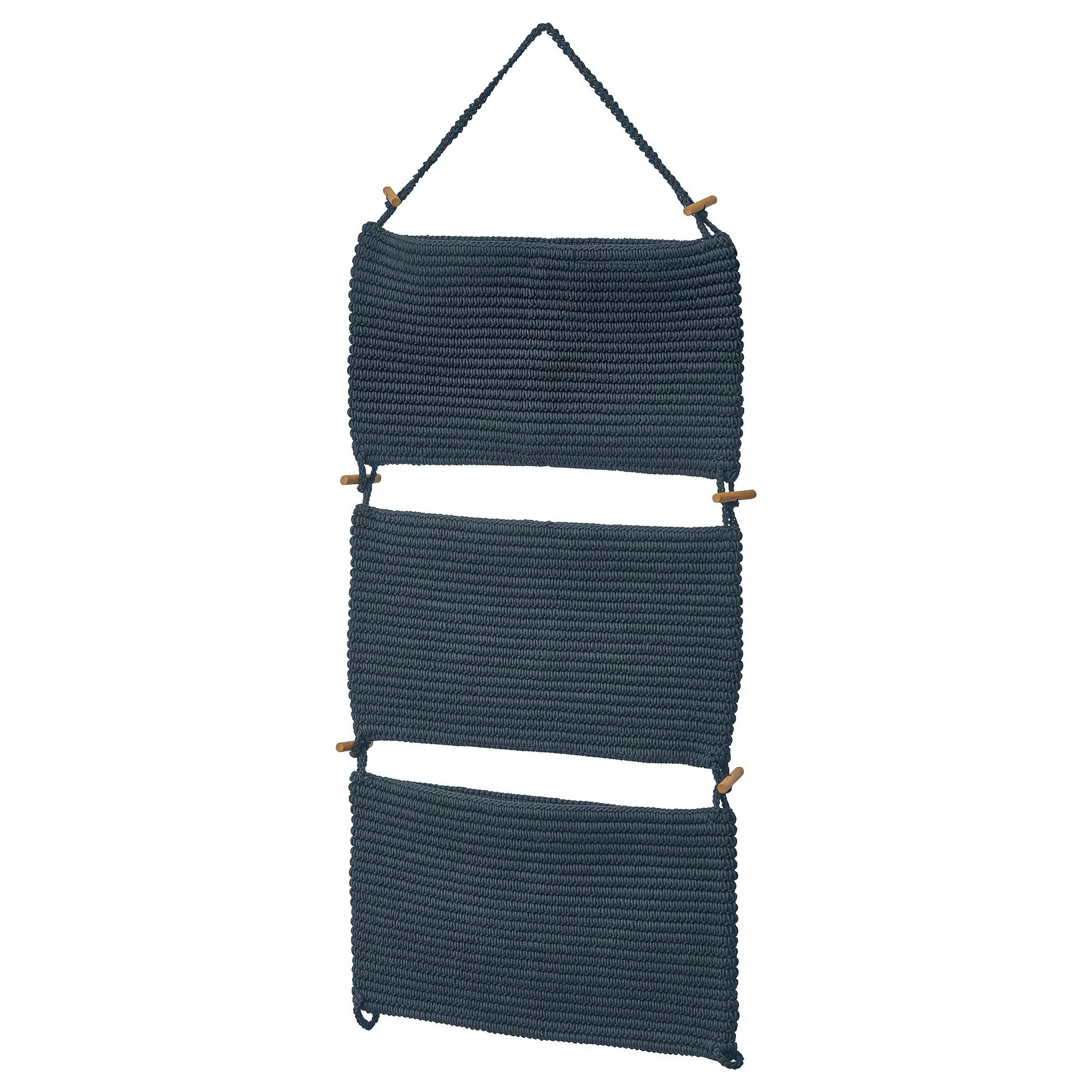 Kupelňový set doplnkov - IKEA NORDRANA vrecká na zavesenie modrá 35x90