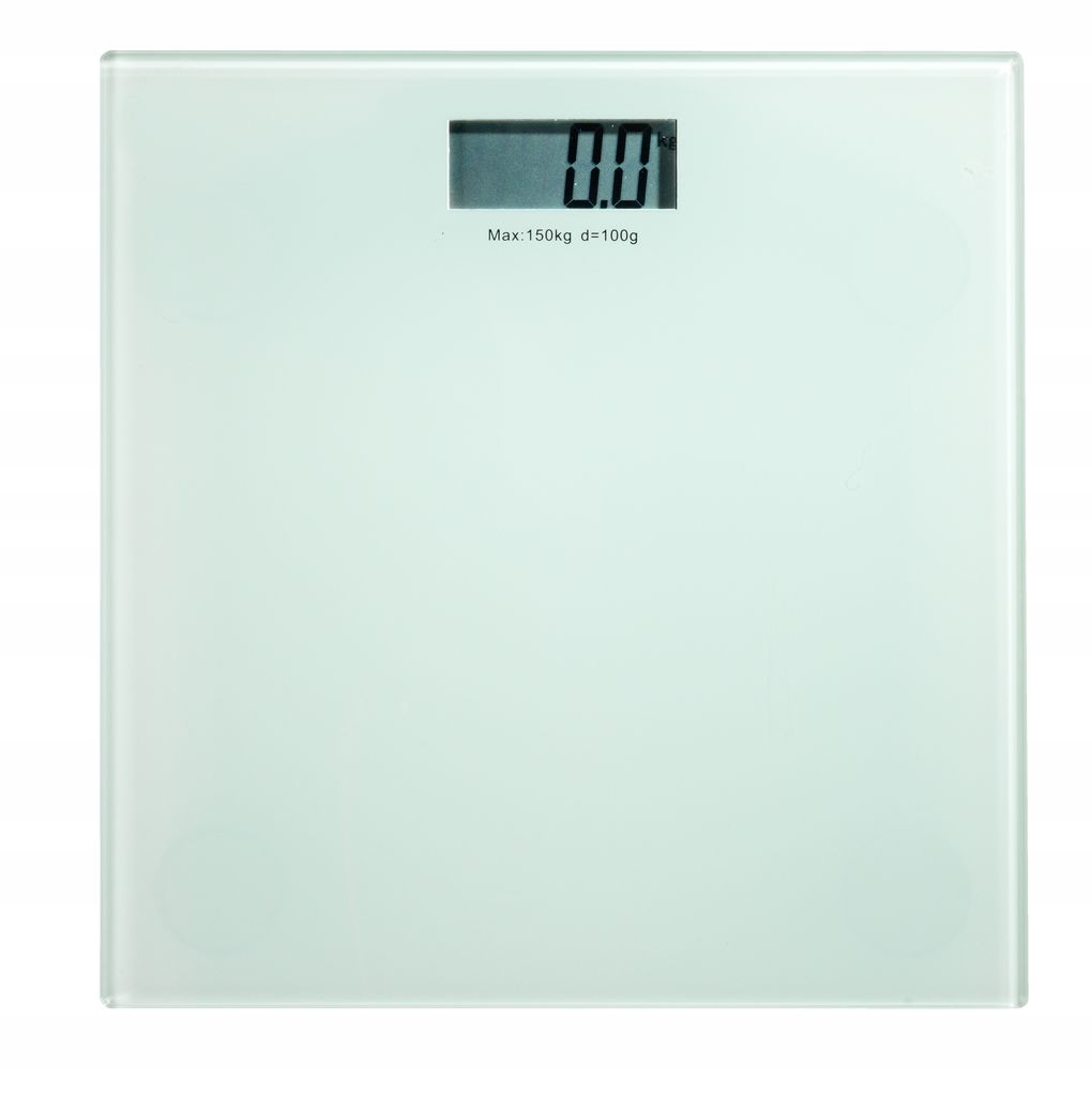 Kupelňový set doplnkov - Biela elektrická kúpeľňová váha 150 kg / 100 g skla