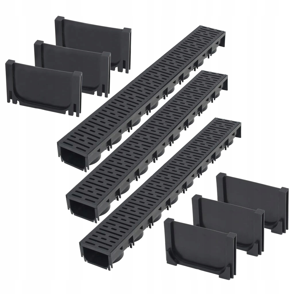 Kupelňový set doplnkov - Odtokové žľaby, plastové, 3 m
