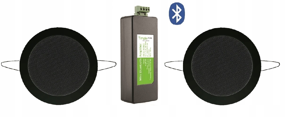 Kupelňový set doplnkov - Bluetooth s vodotesnými čiernymi reproduktormi