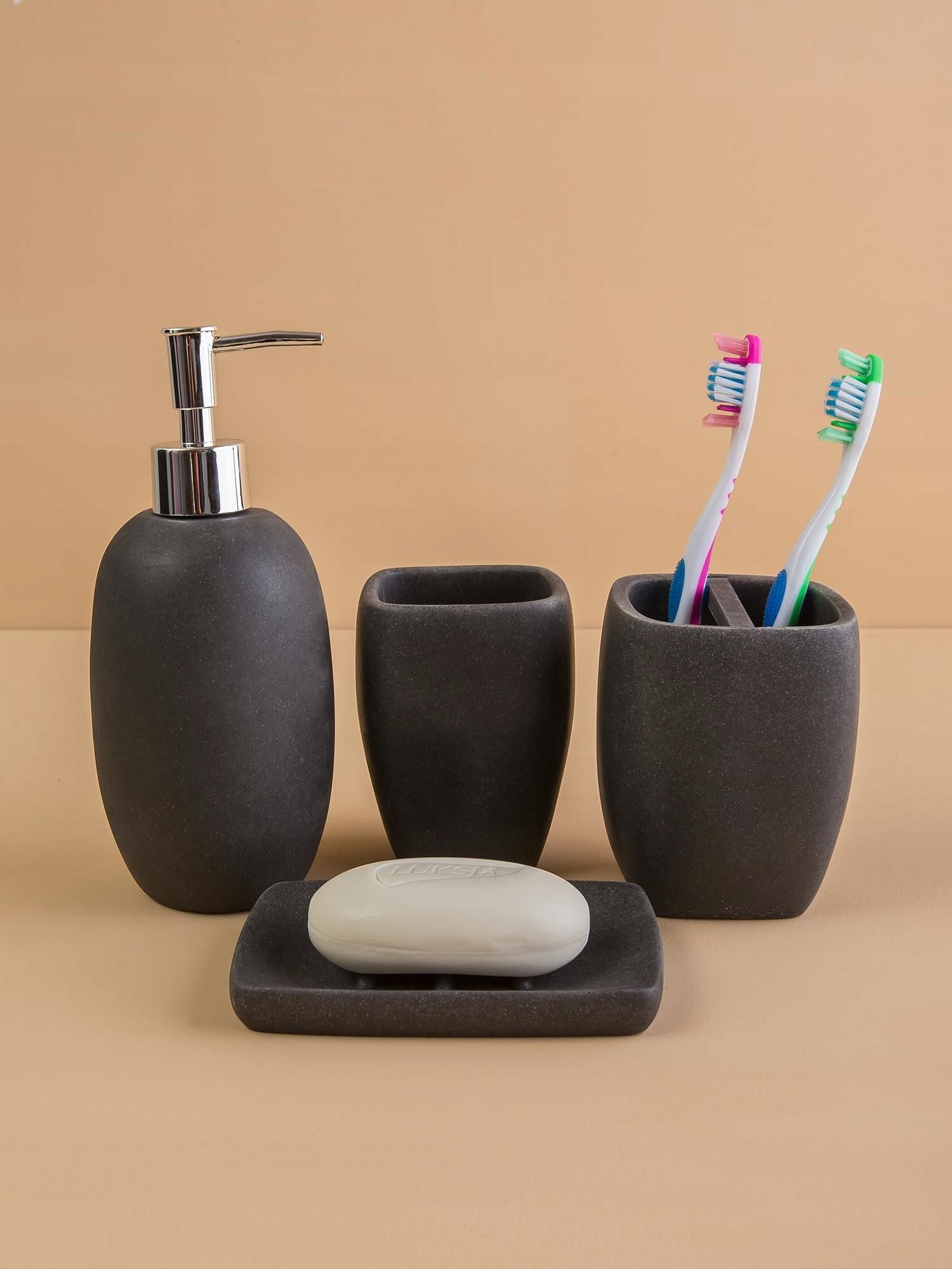 Kupelňový set doplnkov - DOPLNKY NA WC (JEDNA VEĽKOSŤ) ŠEDÉ