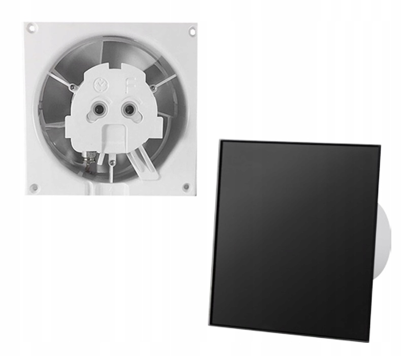 Kupelňový ventilátor - 100 ČIERNY MATNÝ ČIERNY VENTILÁTOR KÚPEĽNE