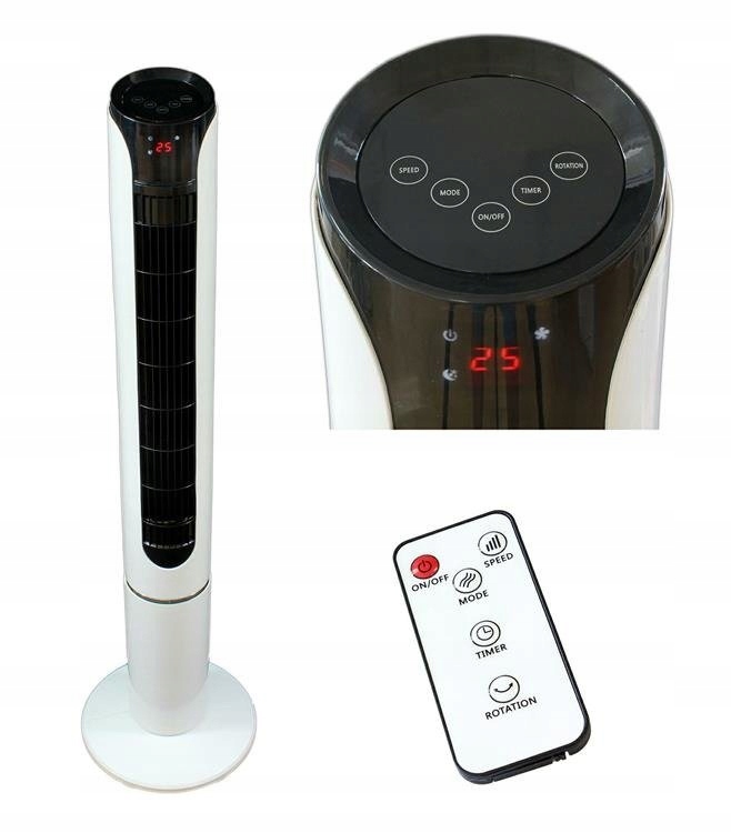 Kupelňový ventilátor - STÁLY VENTILÁTOR PODLAHY STĹPEC + DIAĽKOVÉ OVLÁDANIE