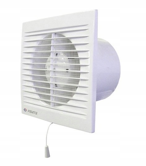 Kupelňový ventilátor - 125 MM VENTILÁTOR S káblovým spínačom, mriežkou