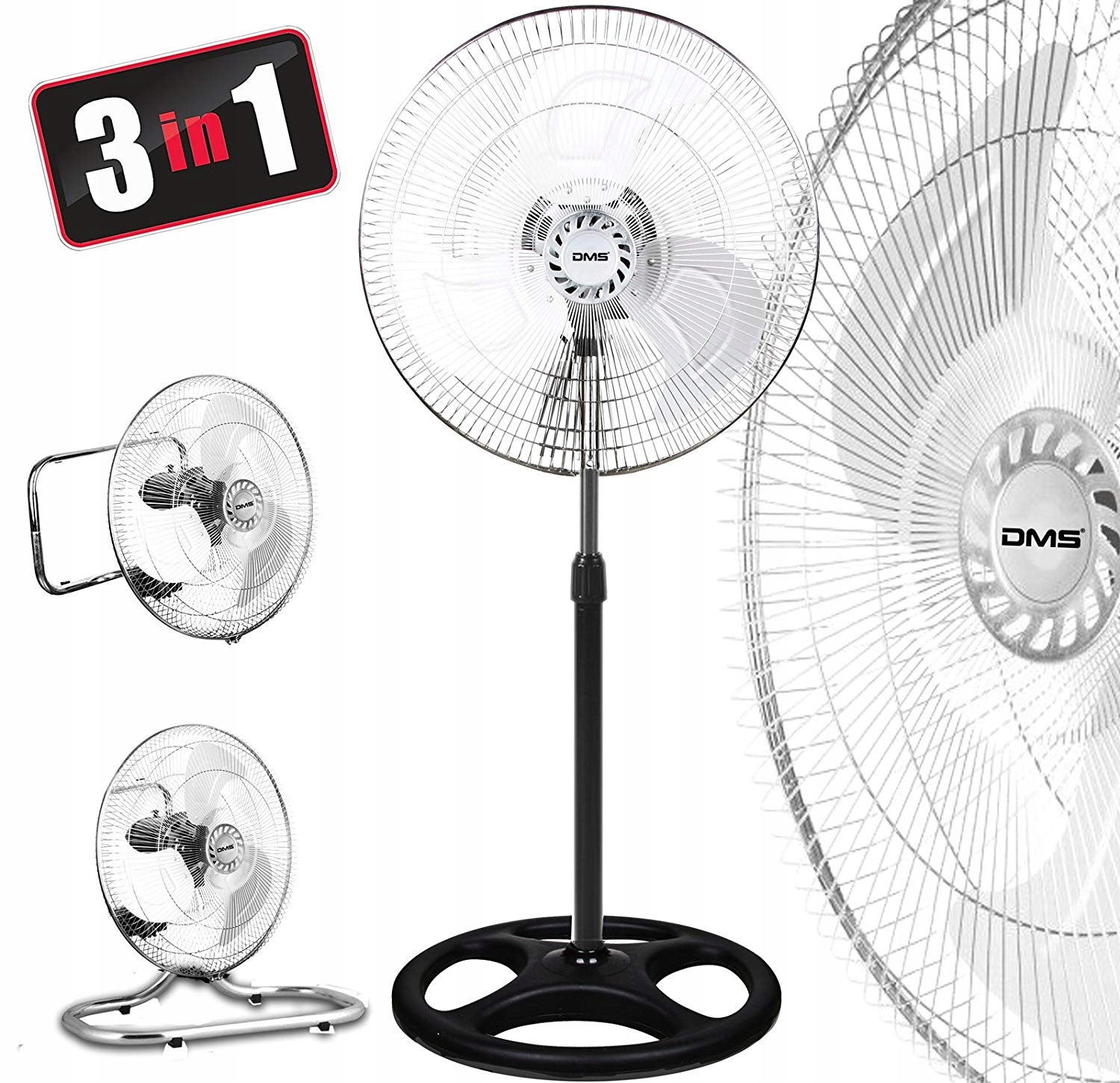 Kupelňový ventilátor - Podlahový / stenový / stolový ventilátor 3v1 DMS MSV