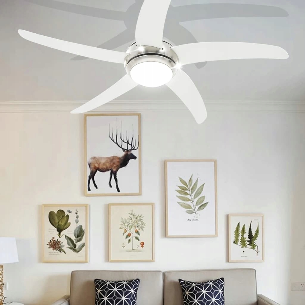 Kupelňový ventilátor - stradeXL Stropný ventilátor so žiarovkou 128 cm biela