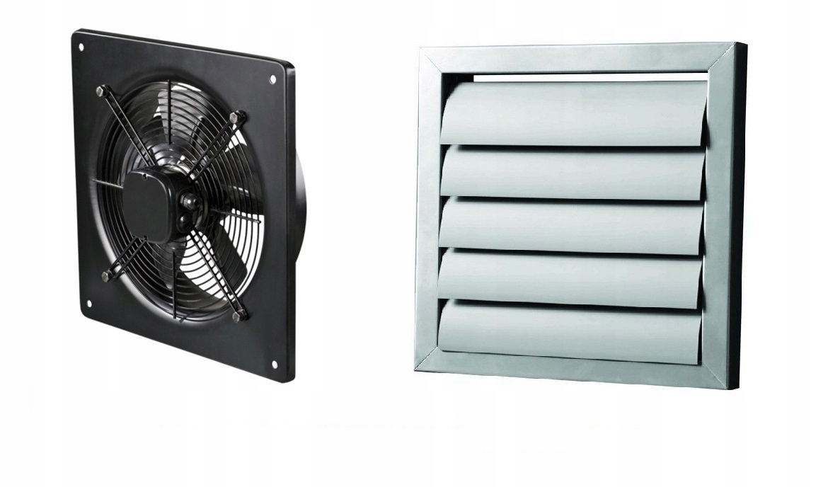 Kupelňový ventilátor - 350mm priemyselný odťahový ventilátor + uzávierka