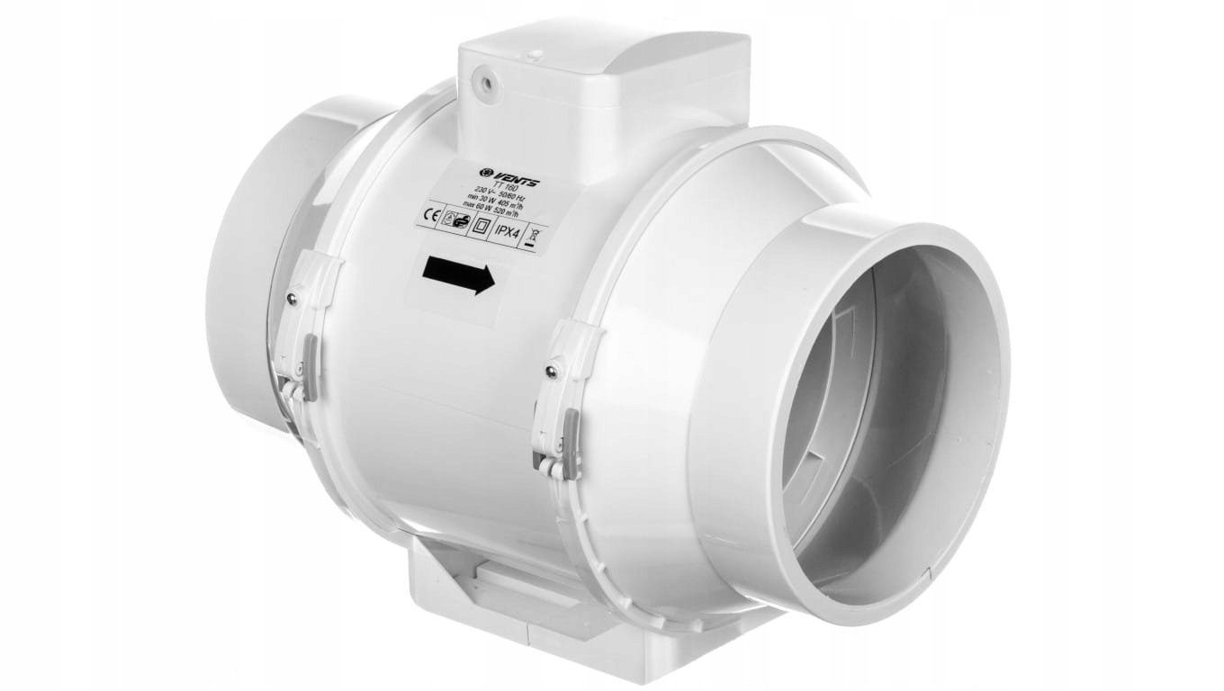 Kupelňový ventilátor - Kanálový ventilátor Ø 160 230V 552m3 / h 60W s výkonom