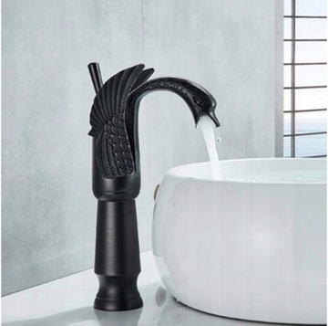 Umyvadlová batéria - Swan - Retro čierna matná umývadlová batéria