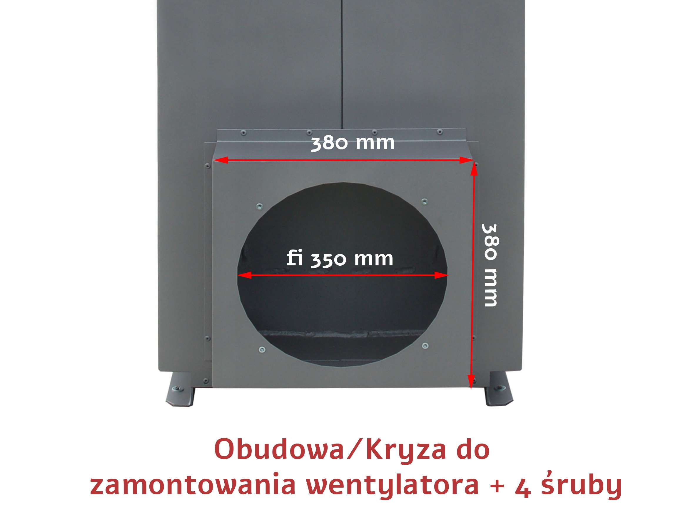 Kupelňový ventilátor - Kryt na namontovanie ventilátora 350 na kachle