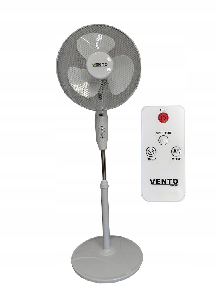 Kupelňový ventilátor - Podlahový ventilátor Vento 40 cm 40 W biely s diaľkovým ovládaním