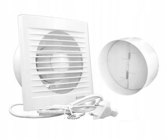 Kupelňový ventilátor - Ventilátor s tlmičom a vypínačom Fi100 mm