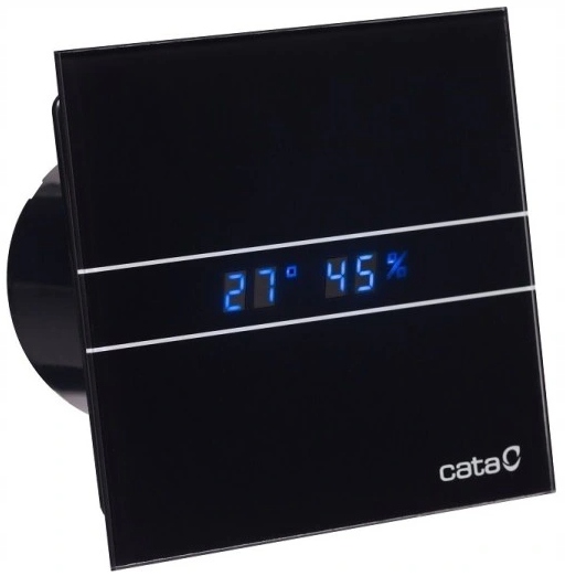 Kupelňový ventilátor - Kúpeľňový ventilátor CATA E-100 GTH BK + ventil