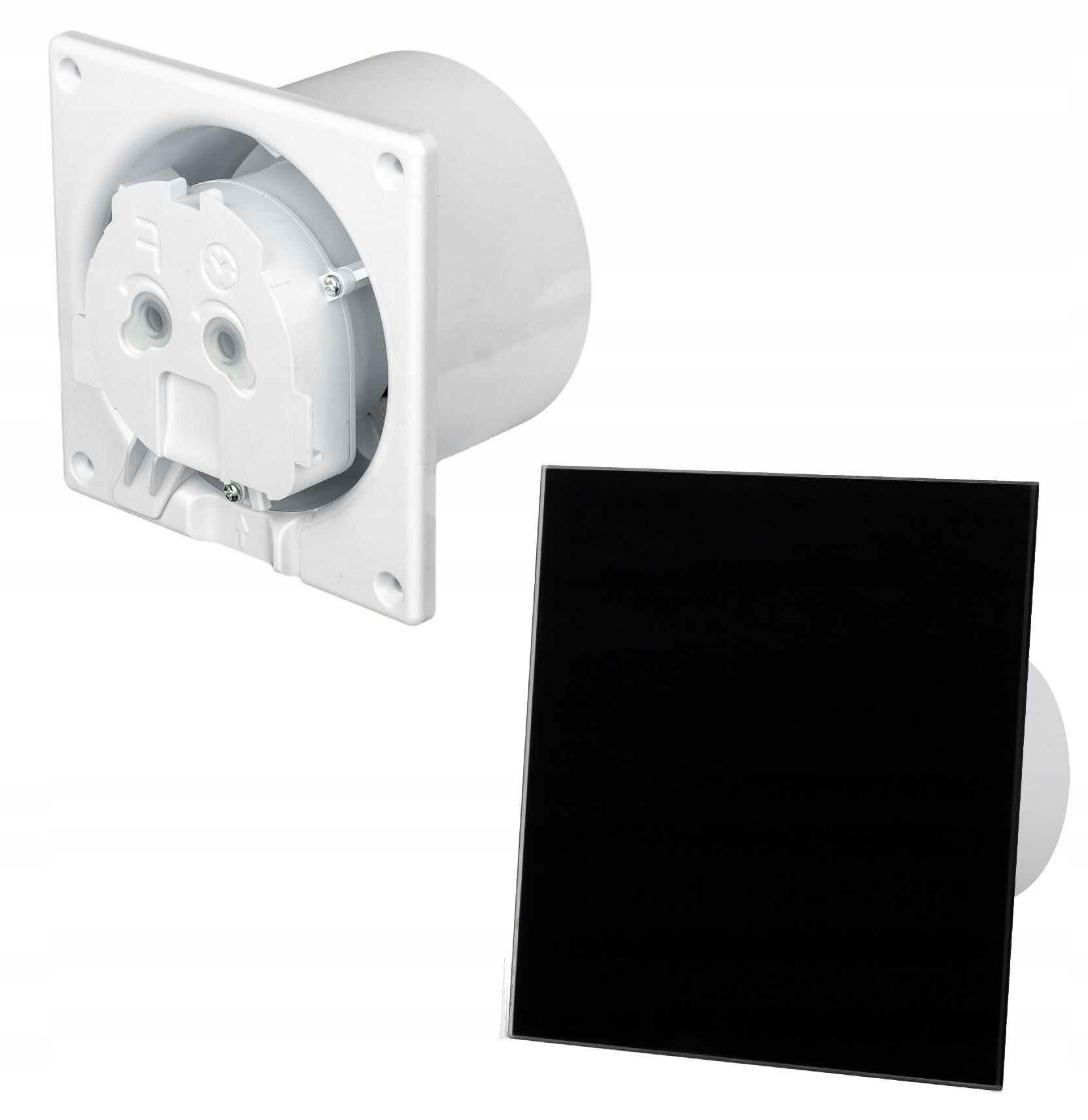 Kupelňový ventilátor - PANEL VENTILÁTORA KÚPEĽNE SKLO ČIERNE LESKY