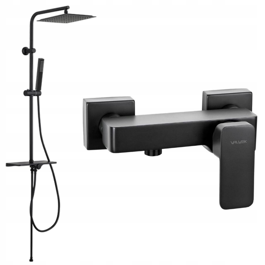 Sprchová batéria - Sprchový faucet dažďová sprcha Loft Black Svart