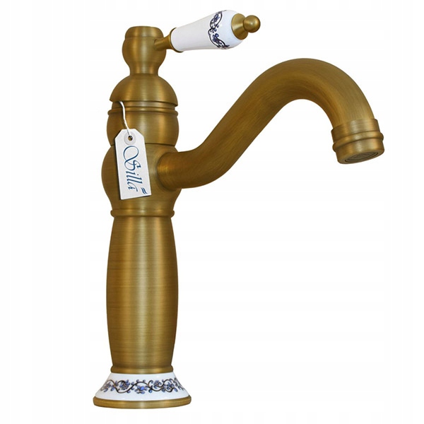 Umyvadlová batéria - Retro zlatý kúpeľňový drezový faucet stojaci