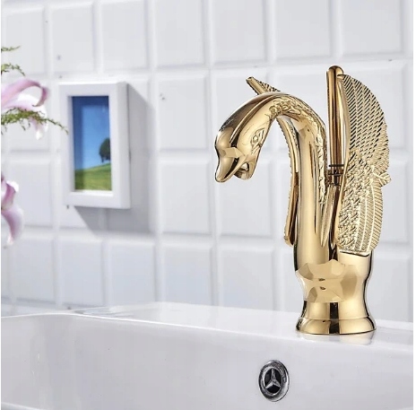 Umyvadlová batéria - zlatý drezový faucet EXKLUZÍVNE RETRO