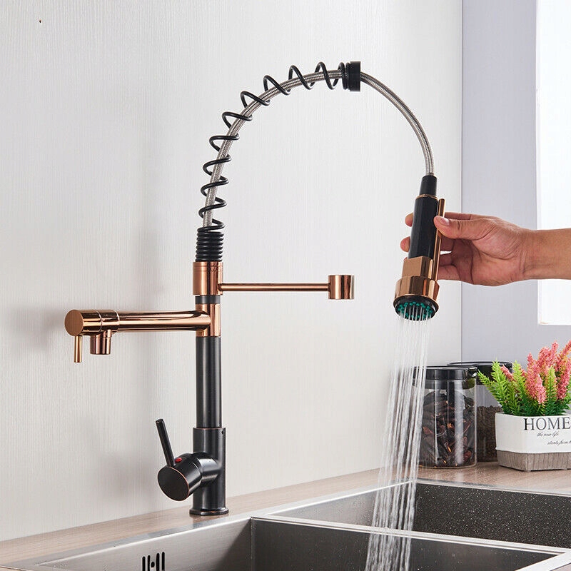 Umyvadlová batéria - Otočný kuchynský faucet z ružového zlata