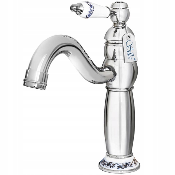 Umyvadlová batéria - Retro umývadlový faucet stojaci chrómová kúpeľňa