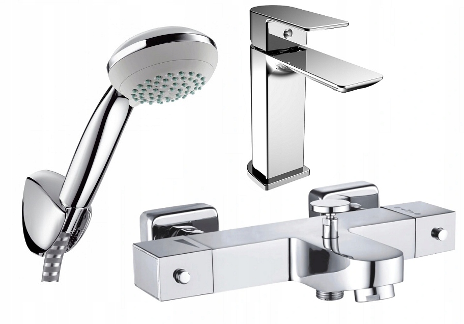Vaňová batéria - TERMOSTAT + umývadlová batéria HANSGROHE + vaňová batéria