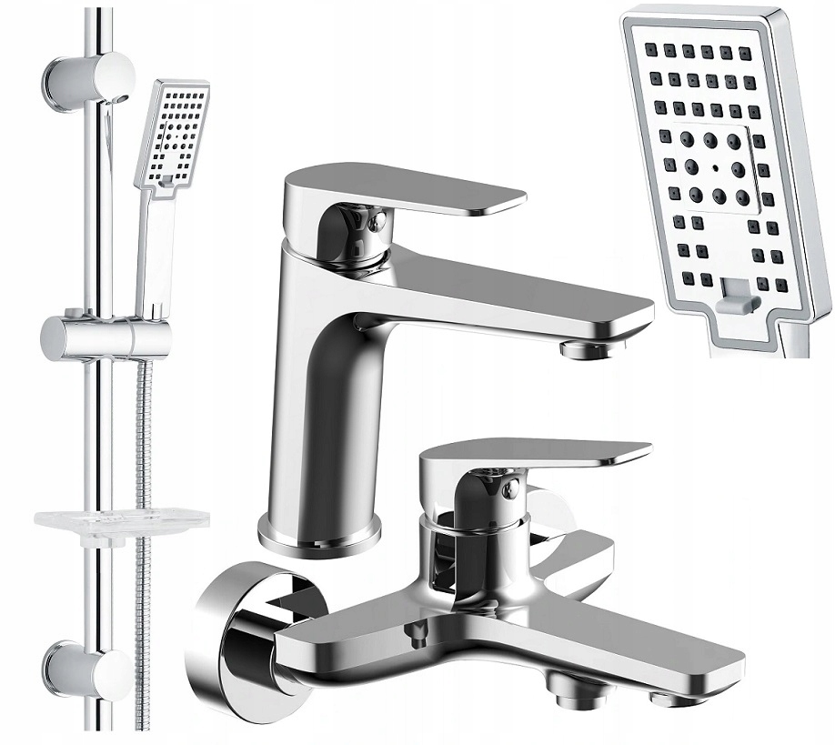 Vaňová batéria - Sprchová SET CUBIC umývadlová vaňová batéria