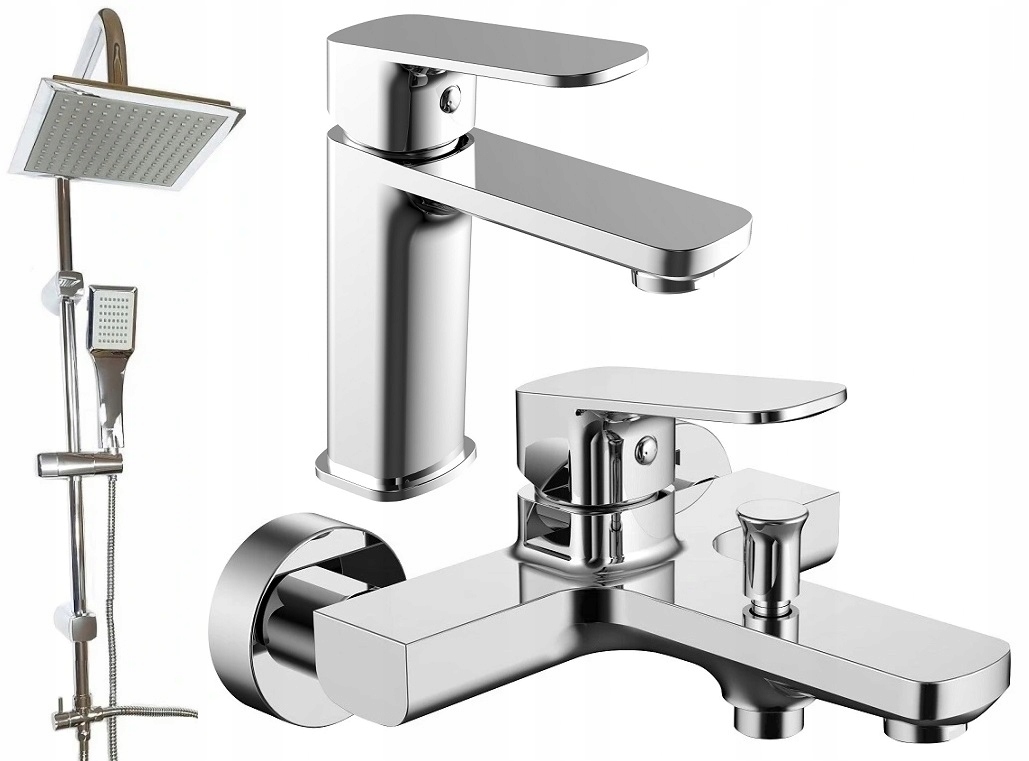 Vaňová batéria - BATHTUB BATÉRIA KVADRO UMÝVADLO + SPRCHOVÁ SPRCHA