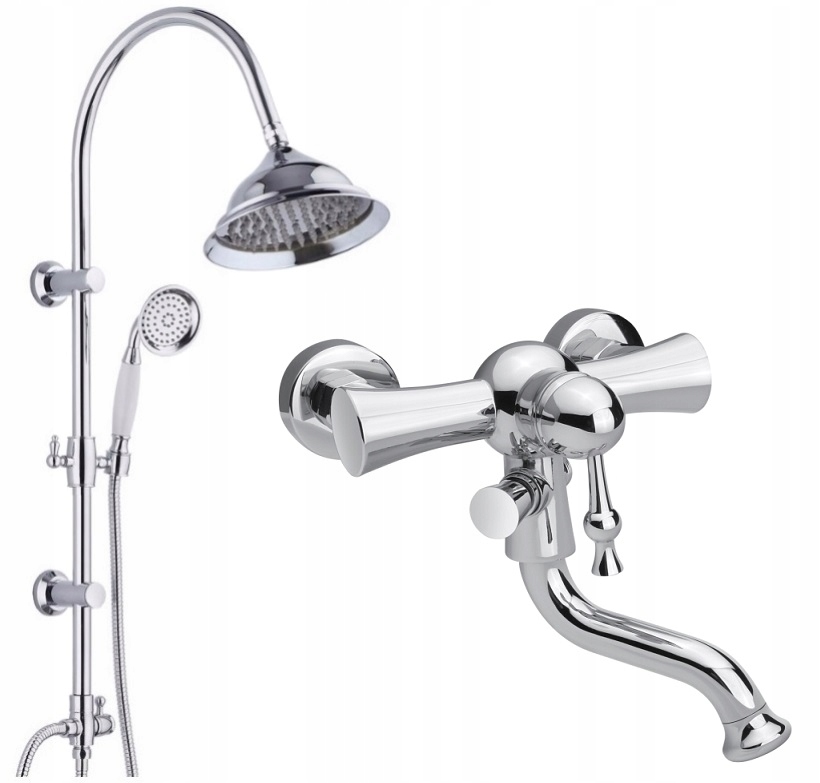 Vaňová batéria - Dažďová sprcha RETRO + vaňová batéria SPOUT