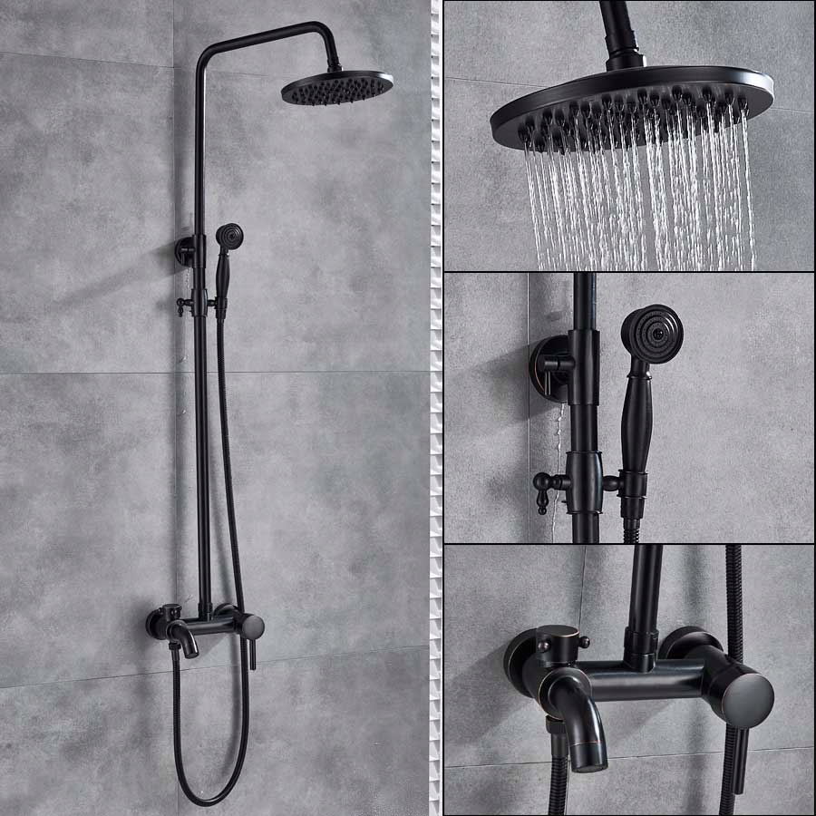 Vaňová batéria - [Black Brown A] Hnedý sprchový kohútik pre
