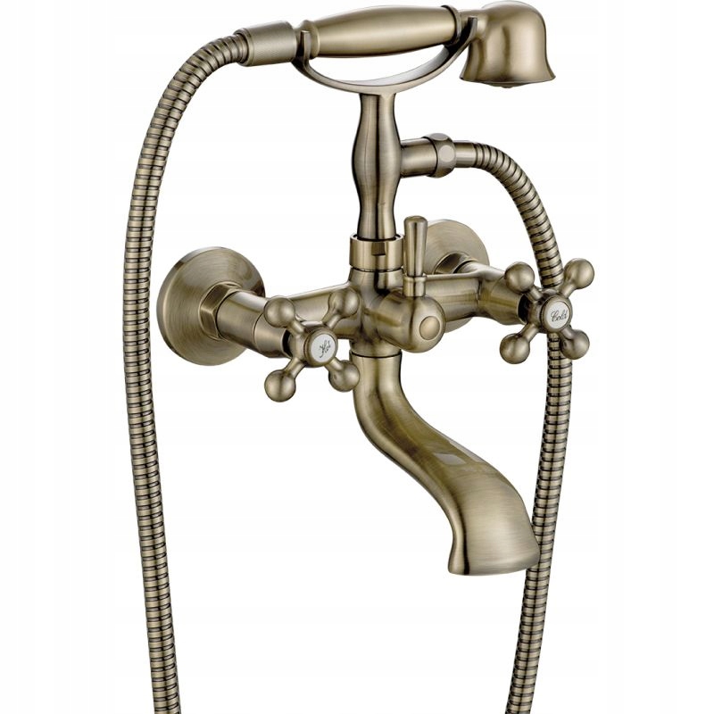 Vaňová batéria - STENOVÁ RÚRKA MOSADZA ANTIQUE KUCHINOX