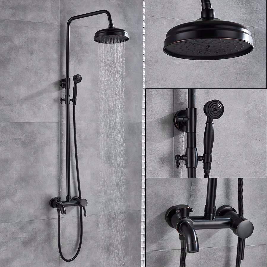 Vaňová batéria - [Black Brown B] Hnedý sprchový kohútik pre