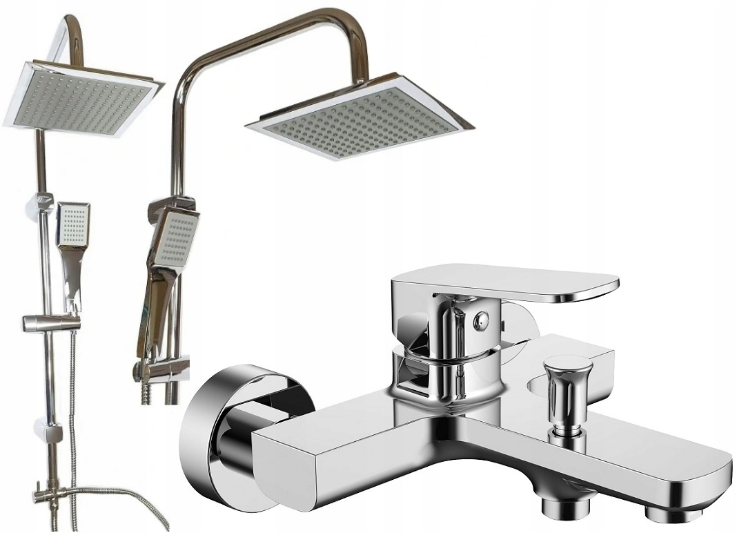 Vaňová batéria - Vaňová BATÉRIA KVADRO + CUBIC RAIN SHOWER sada