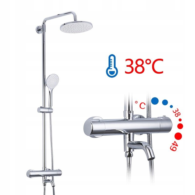 Vaňová batéria - [G2490] Chromovaná termostatická sprchová batéria