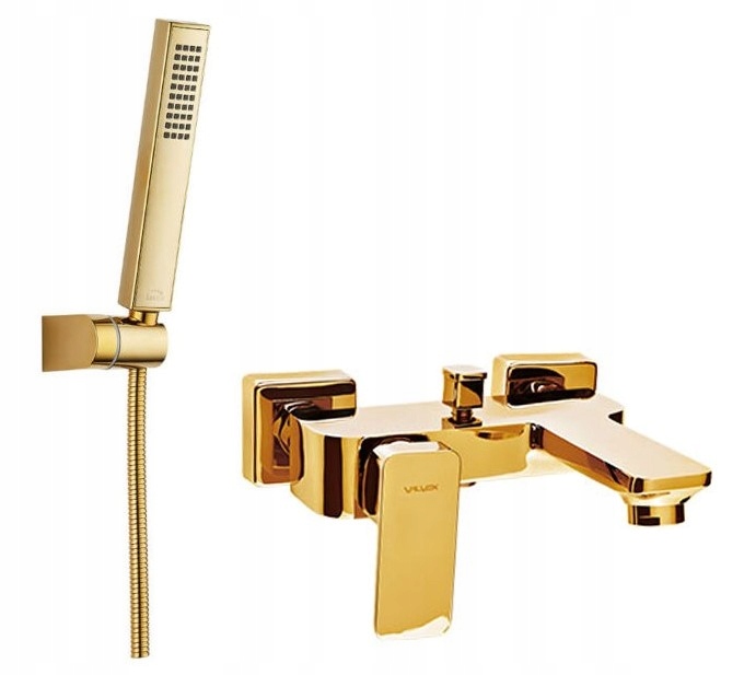 Vaňová batéria - Vaňová batéria Loft Gold + sprchová sada Pola