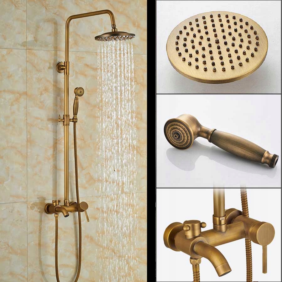 Vaňová batéria - [Antique Brass A] Bronzový sprchový kohútik