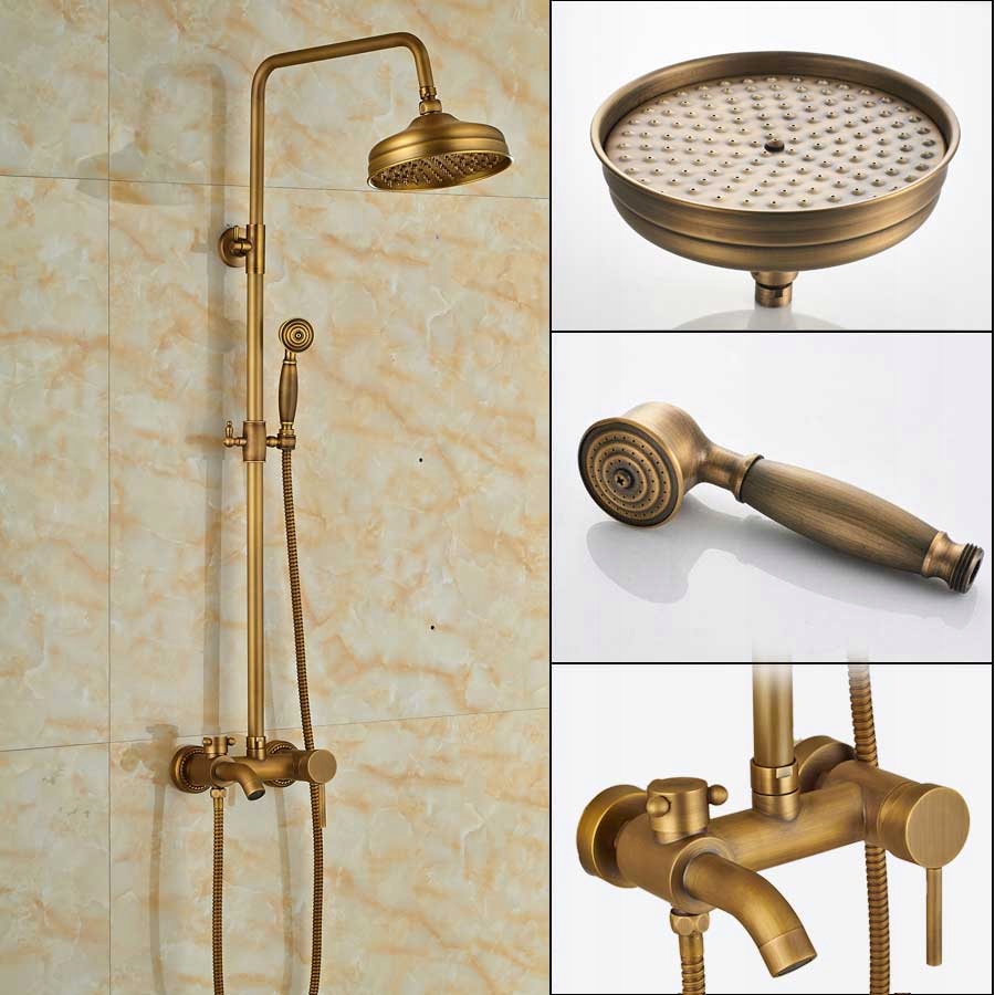 Vaňová batéria - [Antique Brass B] Bronzová sprchová batéria