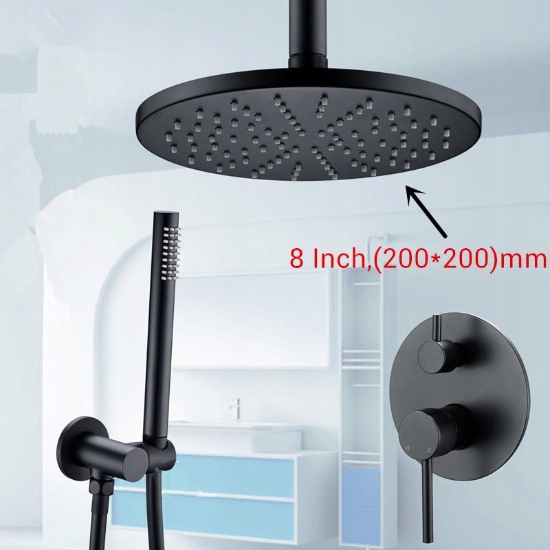 Vaňová batéria - [Ceiling Mount-8] Sada z čiernej mosadze