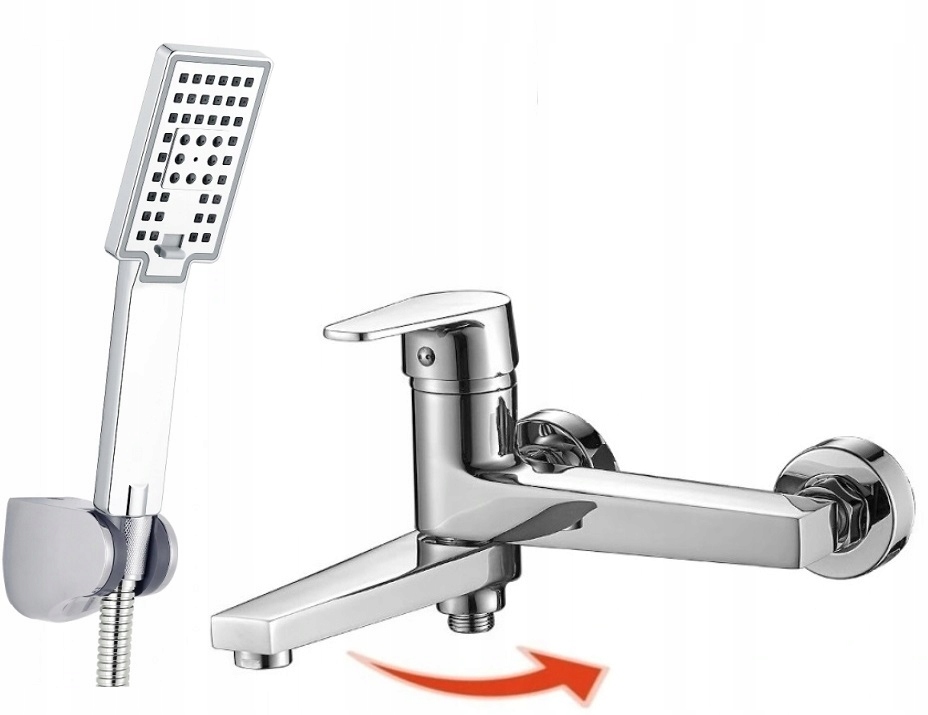 Vaňová batéria - Kúpeľňová batéria FOLDING SPOUT + 3-FUNKČNÁ súprava