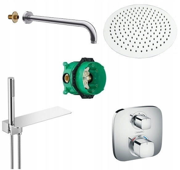 Podomietková batéria - Hansgrohe Logis Ecostat E iBox + Clif + 25 dážď