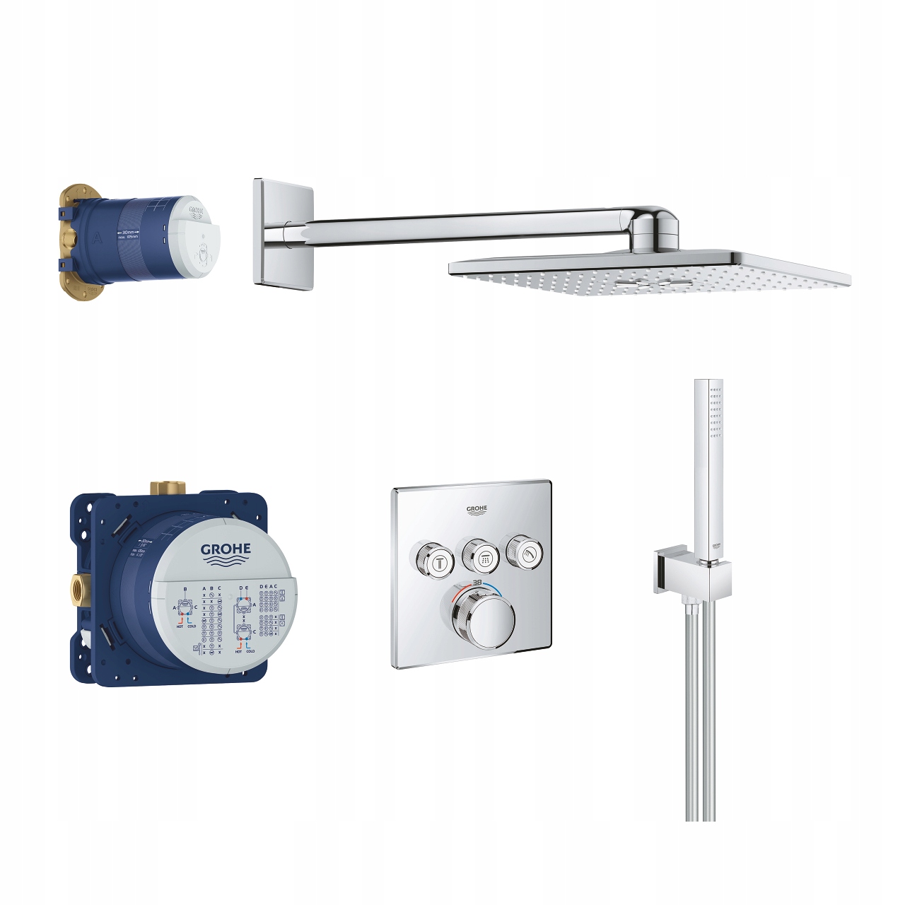 Podomietková batéria - GROHTHERM SMARTCONTROL RAINSHOWER CUBE34706000