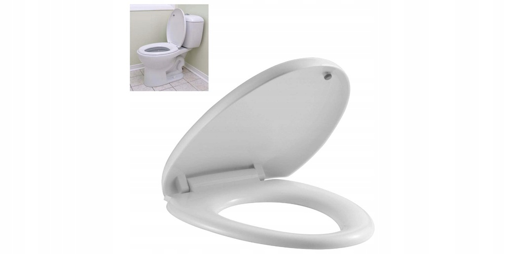 WC doska - ANTIBAKTERIÁLNE Záchodové toalety 46x36 BIELE