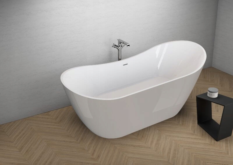 Samostatne stojaca vaňa šedá 180x80 + rám + sifón